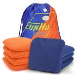 EunHo Dual Sided Cornhole Bags Set of 8 Regulation Professional, Slick and Sticky for Pro Style Corn Hole Games, All Weather Tournament Bean Bags with Carry Bag（Blue/Orange）