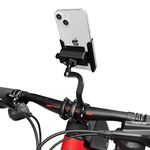 Bike Phone Holder, Motorcycle Phone Mount, Aluminum Alloy Heightened Motorbike Phone Holder Waterproof 360°Rotation Universal Bicycle Handlebar Holder Compatible with iPhone & Android Cell Phones