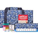 Jongyance American Mahjong Set, Mahjong Tiles Set with Blue Bag,166 White Tiles, 4 All-in-One Rack/Pushers (Ma Jong, Mah Jongg, Majiang)