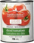 Earth's Choice Organic, Organic Diced Tomatoes, No Salt Added, 12 Count of 796ml