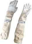 Massive Bee Child Beekeeping Ventilated Gloves for kids Small size Kid Age 10-14 years White color ventilated only one size available (Small) (Small)