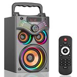 SUPNIU Bluetooth speakers, Wireless Portable Bluetooth Speaker with Lights, Outdoor Party Speaker with HD Stereo Sound and Rich Bass Speakers, Support FM Radio Remote Control for home, Camping, Travel