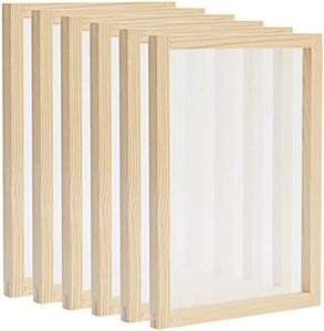 6 Pack Wood Silk Screen Printing Frame Kit for Beginners and Kids, 10x14 Wood Frame, 110 White Mesh