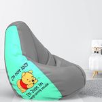 Pi Bean Bags-Bean Bag with Beans Filled XXXXL-for Adults-Printed- Max User Height : 5.5 Ft.-Weight : 80 Kgs-Filled Bean Bags (Design : Energy Savings Mode-Peach Grey)