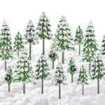 Mini Snow Pine Model Trees, 35pcs Snow Pine Miniature Trees 1.97-5.9 Inch,Tiny Sisal Snow Frost Trees for Decor Christmas Winter Scenery Crafts