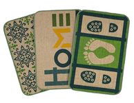 SARAL HOME EASY LIVING Jute Printed Rectangular Doormat, Set of 3 | Durable Doormat for Home/Kitchen/Lobby/Outdoor | Living Room Rug for Entrance Door (Green, 40x60 cm)
