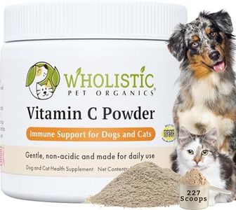 Wholistic Pet Organics Vitamin C Powder for Dogs & Cats - Cat & Dog Allergy & Itch Relief - Vitamin C Immune Support Supplement - Itchy Skin Support for Seasonal Dog Allergy Relief - 8 oz - 227 Scoops