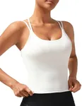 RUNNING GIRL Sports Bras for Women, High Impact Running Strappy Sports Bra Workout Crop Tops with Built in Bras(BX3031 White XL)