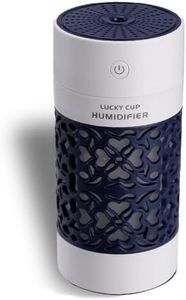 GNANISHWA Portable Humidifiers Car Humidifier Cool Mist Humidifying for Kids Rooms Travel Office Bedroom with High and Low Mist Settings Multiple Colors Night Light Auto Shut-Off 250ml (Black)