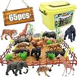 65PCS Safari Animal Figurines Toy S