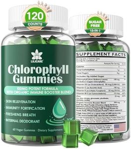 Chlorophyll Gummies - Super Green with Wheat Grass, Sea Moss, Unfiltered ACV & Elderberry, Echinacea, Zinc Complex & Vitamin D3, C, E, B12 for Natural Deodorant, Immune & Digestion Support, Pack of 2