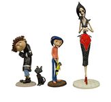 NECA Coraline PVC Mini Figures Set Coraline, Cat, Wybie & Mother 4 PVC Plastic Figures Manufacturer