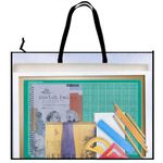 Oaygat Bulletin Board Storage Bag 36 x 24 Inch A1 Art Portfolio Chart Bag Waterproof Handle Poster Organizer Portfolios Carrying Case for Artworks Portfolio Case for Poster and Art Mesh Transparent