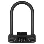 TenixLox Heavy Duty U Lock, 4 Digit Combination Password Bicycle Lock with U-Lock Shackle, Waterproof, No Key, Bike U Lock for Home, School, Travel