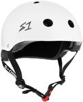 S1 Mini Lifer Helmet for Skateboarding, BMX, and Roller Skating - EPS Fusion Foam, CPSC & ASTM Certified - White Gloss X-Small (18.5")