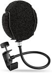 Professional Microphone Pop Filter Mask Shield For Blue Yeti and Any Other Microphone, Mic Dual Layered Wind Pop Screen With A Flexible 360° Gooseneck Clip Stabilizing Arm