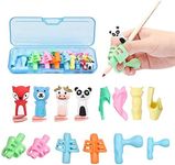 Pencil Holder Grips for Kids Handwriting Silicon Pen Writing Aid Grip Posture Correction Training Tools Ergonomic Children Finger Grip Training for Rightist and Lefties,16 Count/6 Types