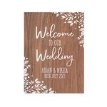 Welcome to our wedding sign | large personalised wooden rustic vintage | for reception party | alternative