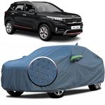 YEARWELL 100% Waterproof 'GreyMax' Car Body Cover for Kia Seltos with Mirror Pocket, Heat & UV Protection, Triple Stitched, Soft Lining, Full Bottom Elastic & Reflective Radium (Grey)