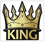 Biomar Labs® 1 x PVC Vinyl Car Funny Sticker Helmet Gold King Crown Decal for Bumper Window Door Motorcycle Bike Laptop B 92