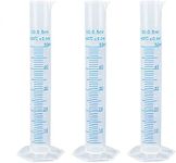 Antrader Measuring Cylinder, 3-Pack Transparent Graduated Test Tube Plastic Lab Cylinder Flask with 2-Sided Marking, 50ml