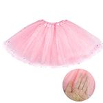 Thboxes Tutu Skirt for Girls, 3 Layers Ballet Dance Tutu Skirts for Birthday Party Holiday Party Dress Up Costume (3-8 Years) Pink