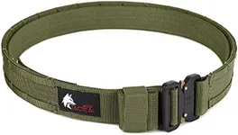 WOLF TACTICAL Molle Duty Belt - Duty Belts Law Enforcement Battle Belts Tactical Gun Belt 1.75” Quick Release Combat Belt (OD Green, L (37-40))