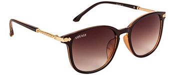 Voyage UV Protected Rectangular Women Sunglasses - (A3046MG3183 | Brown Lens | Black Frame)