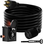 HZXVOGEN 30 Amp Generator Cord and Power Inlet Box Kit with Locking Connector, 4 Prong 20 Feet Heavy Duty NEMA L14-30P/L14-30R, 125/250V 7500W 10 Gauge SJTW Home Generator/RV Extension Cord,ETL Listed