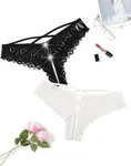 Avidlove Sexy Underwear for Women Lace Panties Briefs Low Rise Thongs Soft Hipsters Ladies Underpants Black,white