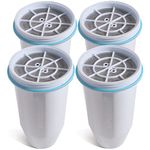 ZR-017 Replacement Water Filters, 0 TDS, Advanced 6-Stage Filter to Remove 99.9% Lead, Chlorine, Fluoride, PFOA/PFOS (4 Pack)