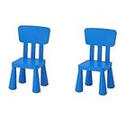 Ikea Mammut Kids Indoor/Outdoor Children's Chair, Blue Color - 2 Pack