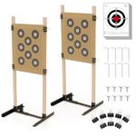 KNINE OUTDOORS Shooting Target Stand for Outdoors, Durable Paper Target Holder with Stable Adjustable Base for Paper Shooting Targets Cardboard Silhouette, H Shape, USPSA/IPSC, IDPA Practice, 2 Pack