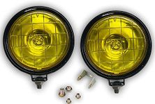 AUTOFASTERS Universal Hunter Fog Light Working Light Lamp 100mm Round Side Light Yellow Spotlight (H3, 12V, 55W)-2PCS