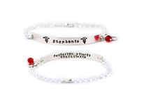 Fashionable ID Medical Alert Bracelet for Women and Girls with Free Engraving, Choose Quality, Stylish Custom Made in Sterling Silver Personalized with Swarovski Bead in Your Colour of Choice