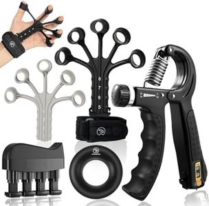 STRABOZZ Hand Grip Set, Gripper Mani, Allenatore Mani e Dita, Regolabile Avambracci Attrezzi, Handgrip, Molla per Avambracci, Riabilitazione Mano, Allenamento a Casa, Avambraccio Fitness Attrezzi Casa
