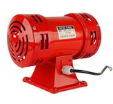 Base Mount Air Raid Siren, 120dB Electric Emergency Safety Alarm, Motor Driven Siren Alarm, Metal Air Horn for Safety, Continuous Loud Alarm Siren, Tornado Siren 110V