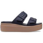 crocs womens Brooklyn Buckle Low wedge Deep Navy Sandal - 5 UK (W7) (207431-4LH)