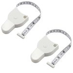 KUCOYA 2pcs Automatic Telescopic Tape Measure,Body Measuring Tape 60 inch(150cm),Lock Pin & Push Button Retract,Multifunctional Body Measure,Retractable Accurate Waist Measuring Tape (Black)