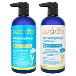 PURA D'OR Hair Thinning Therapy Shampoo & Conditioner 2-Piece System for Prevention, Infused with Premium Organic Argan Oil, Biotin & Natural Ingredients For All Hair Types, Men & Women