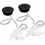 2 Pack Solar Watering Can String Lights Replacement Top - Round Solar Panel Waterproof 32in LED Copper Wire Lantern Lighting Accessories Solars Lamp Battery Box DIY Garden Patio Decor(Warm/Cold)