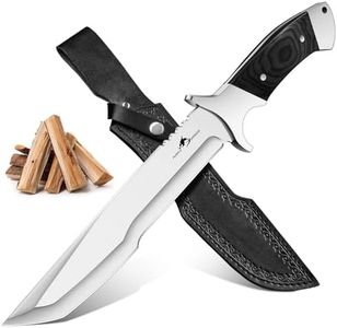 Purple Dragon Fixed Blade Knife with Sheath - 440C Machete for Cutting Trees Heavy Duty with Wood Handle - Full Tang Survival Knife for Bushcraft Camping - Fathers' Day Gift Idea for Men - Black