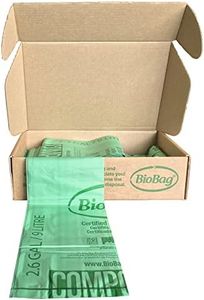 BioBag (USA), The Original Compostable Bag, 2.6 Gallon, 100 Total Count, 100% Certified Compostable Kitchen Food Scrap Bags, Kitchen Compost Bin Compatible