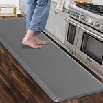 Carvapet Non Slip Kitchen Mat Anti Fatigue Standing Mats Cushioned Comfort Kitchen Floor Mats PVC Waterproof Runner Rug for Standing Desk, Kitchen, Office (Grey,44x152cm)