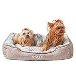 JOYELF Dog Bed Washable Calming Pet Bed, Anti Anxiety Cat Bed & Sofa, Cute Plush Pet Bed for Small Dog and Cat - Small Rectangle