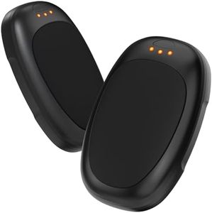 Jonwall Calentador de Manos Recargable 2 Piezas, Calienta Manos de Bolsillo Eléctrico USB Portátil Reutilizable, 3 Niveles de Calentadores de Manos para Camping Caza Golf Regalo Caliente Negro