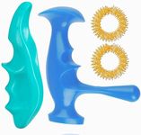 Mnelaeopli Manual Trigger Point Massage Tool and Thumb Massager for Full Body Deep Tissue Massage, Pressure Point Massage Tool Gifts, with 2 Pieces Finger Ring, Stress Relief and Muscle Recovery
