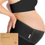 KeaBabies Maternity Belly Band for Pregnancy - Soft & Breathable Pregnancy Belly Support Belt - Pelvic Support Bands - Tummy Band Sling for Pants - Pregnancy Back Brace (Midnight Black, M/L)