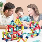 PRIME DEALS Magnetic Sticks Building Blocks For Kids Toys For Girls|Magnetic Toys For Boys Age 3+ Year 4-14 Old Educational Stem Learning Magnet Stick With Balls Game Set (25 Pcs),Multicolor