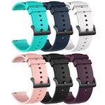 Compatible with Orit Smartwatch Bands, Glossy Classic Soft Silicone Wristband Flexible Breathable Replacement Lightweight Sport Straps for Orit ID205L / CS201 Finess Tracker 5.5”-8.3” (White,Teal,Pink,Purple,Black,Blue, 19MM Pins)